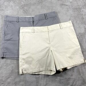 Ann Taylor Loft Riviera Shorts Lot Of 2 Womens Sz 14 Tan Gray